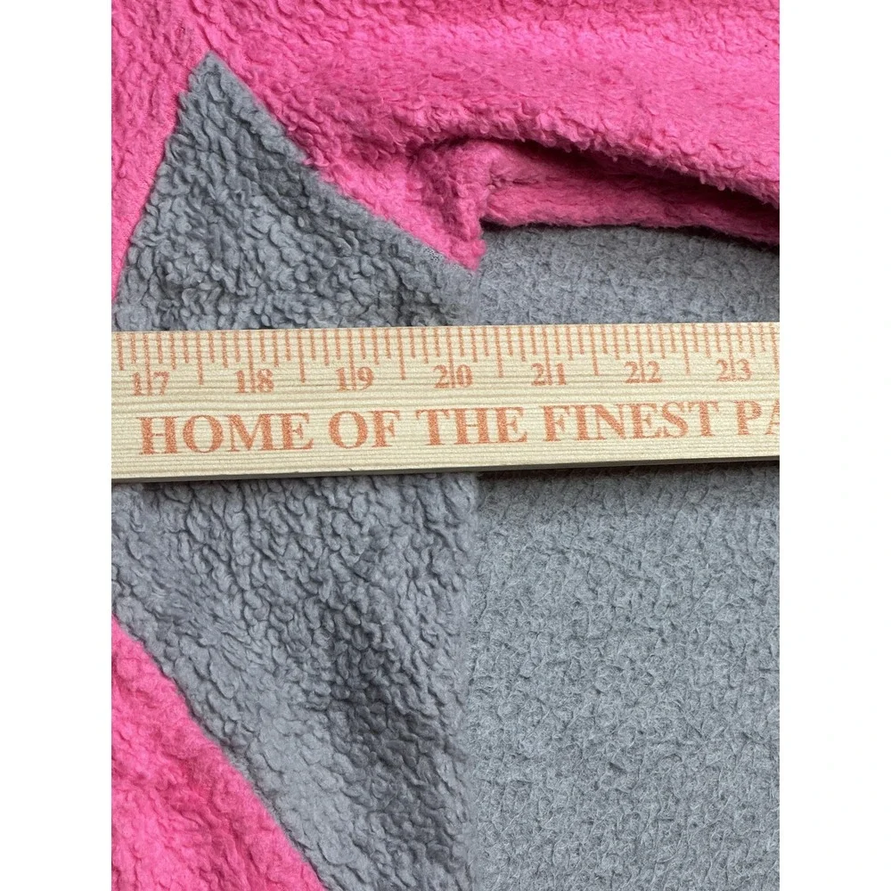 The North Face Jacket Girls XL 18 Pink Fuzzy Fleece Full‎ Zip Pockets Outdoor